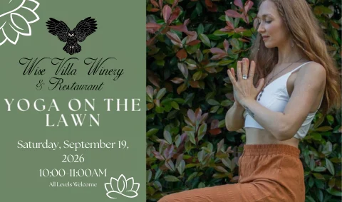 Flyer for Yoga on the Lawn